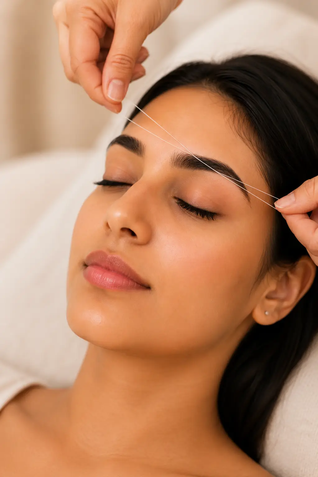 Precise eyebrow threading